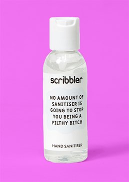 We all know one&hellip; Kills bacteria in seconds 62% ethyl alcohol Handy travel-size 60ml bottle Who would have thought the must-have accessory for 2020 would be hand sanitiser? Pop this novelty bottle in your bag and never leave the house without it again! Make light of a serious situation and squeeze out a few laughs by calling out a gal you know who defo doesn't wash her hands&hellip; now she has no excuse! Simply massage the gel into your hands until fully absorbed &ndash; it's that easy! This would make a thoughtful yet cheeky gift for a grubby mate who needs to change their ways. Despite what Donald Trump may say, this product is for external use only. Please keep away from eyes and out of reach of children, unless supervised by an adult.   New In For Her Lockdown Gifts Gifts Secret Santa Stocking Fillers Scribbler Exclusive Face Masks & Sanitisers
